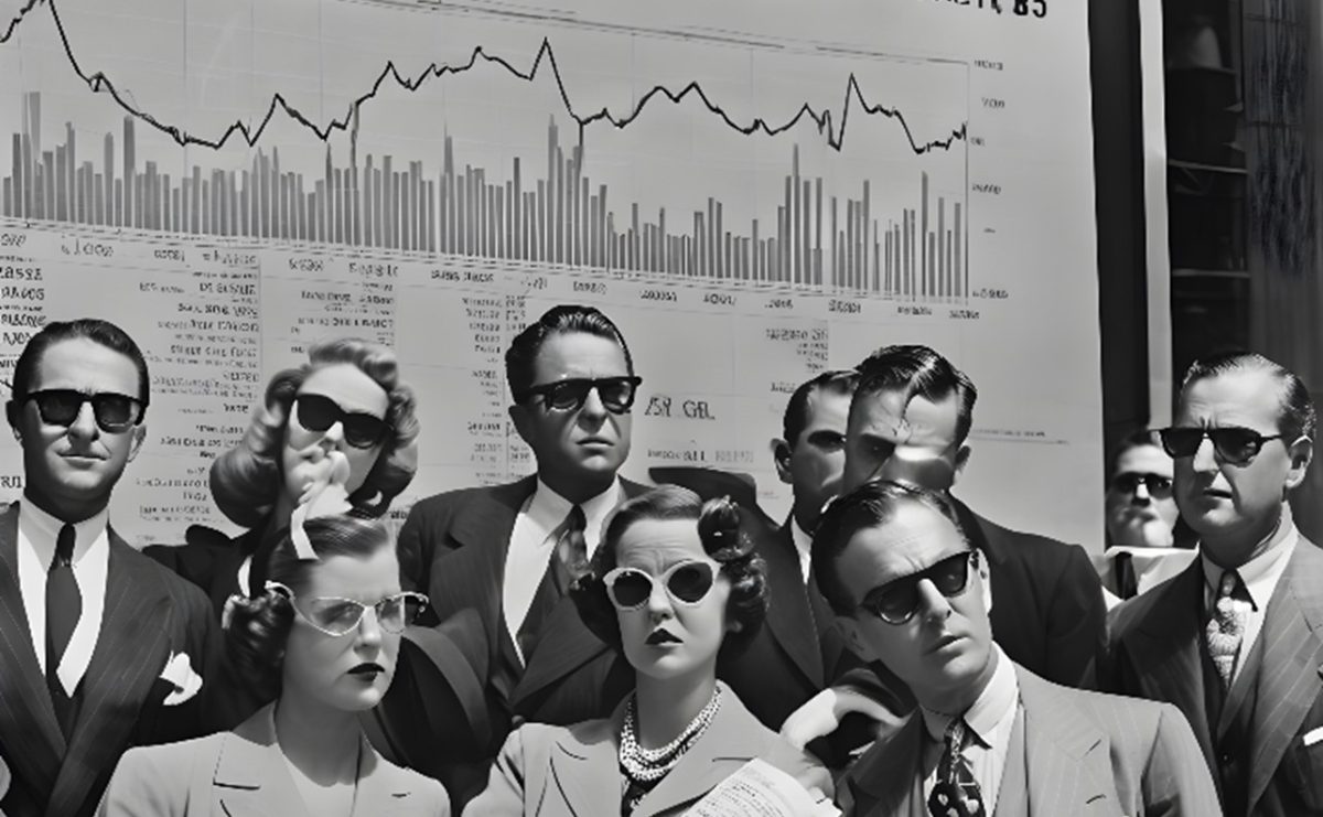 keeping cool in front of a chart showing wall street records